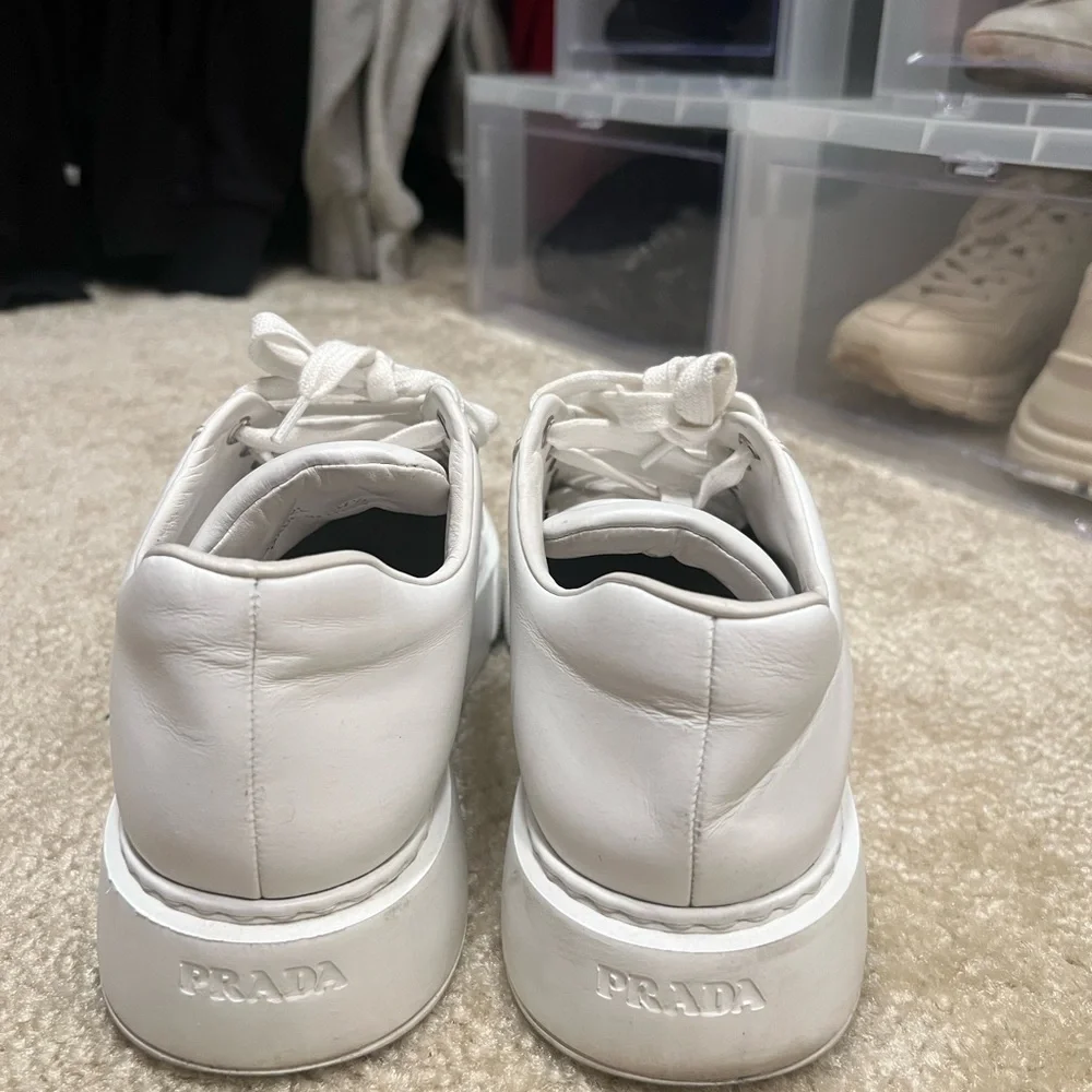 Women’s Prada Leather Sneakers in White - Picture 3 of 6